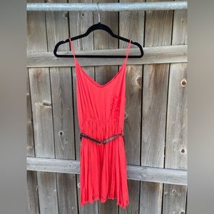 V-neck Red Dress